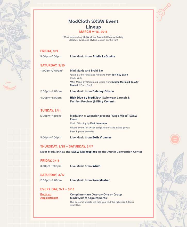 ModCloth FitShop Events