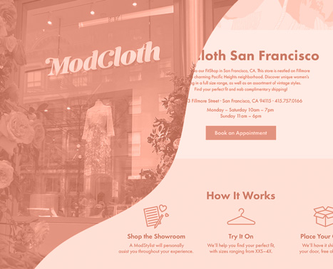 ModCloth FitShop Site Experience